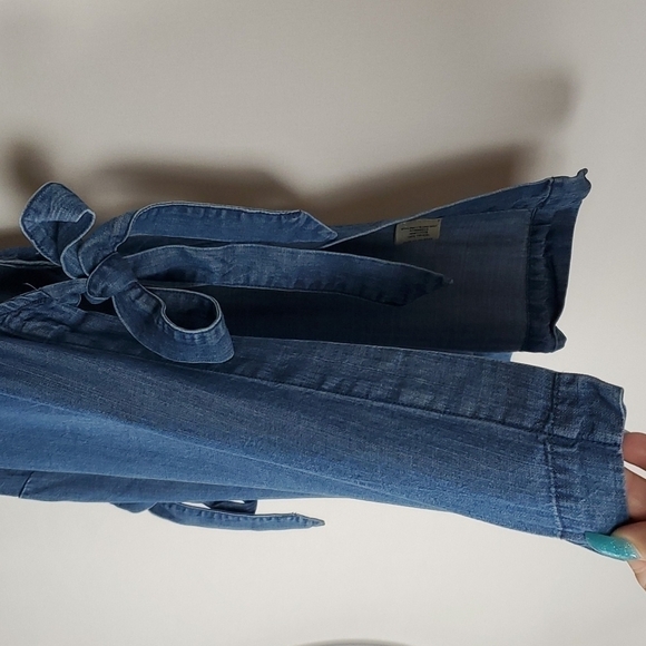 THE Impeccable Pig Chambray Minimalist Beachy Boho Top Small - Picture 3 of 8